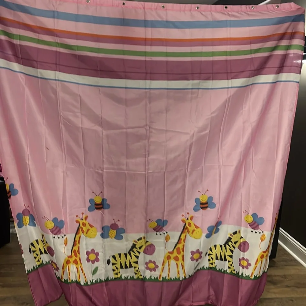 Kids animal shower curtain.